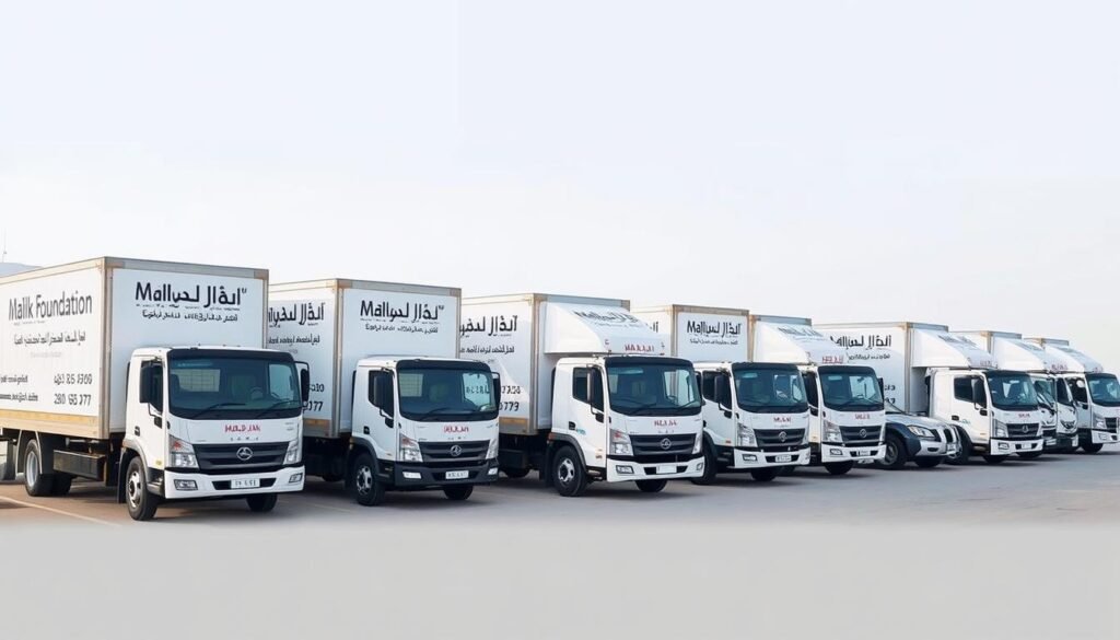 أسطول شاحنات مؤسسة مالك لنقل عفش من الرياض إلى رابغ