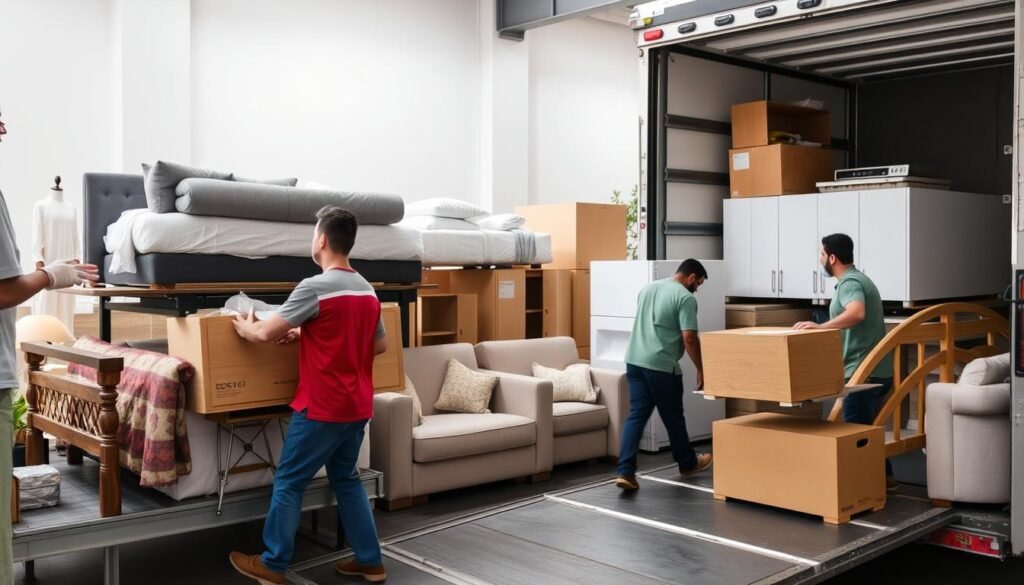 أنواع مختلفة من الأثاث أثناء عملية نقل عفش من الرياض إلى البكيرية