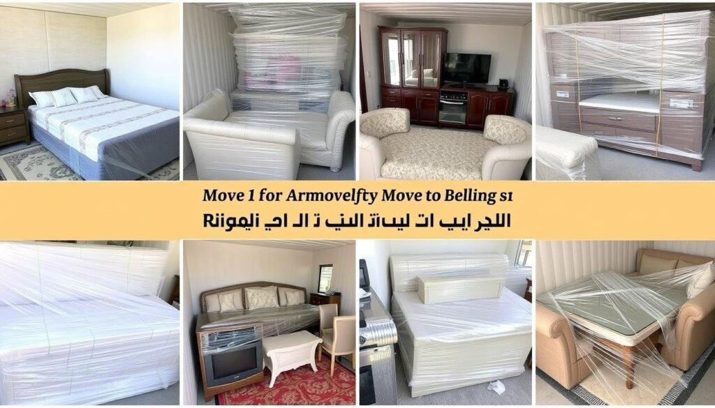 أنواع مختلفة من الأثاث يتم نقلها من الرياض إلى الأفلاج بواسطة مؤسسة مالك