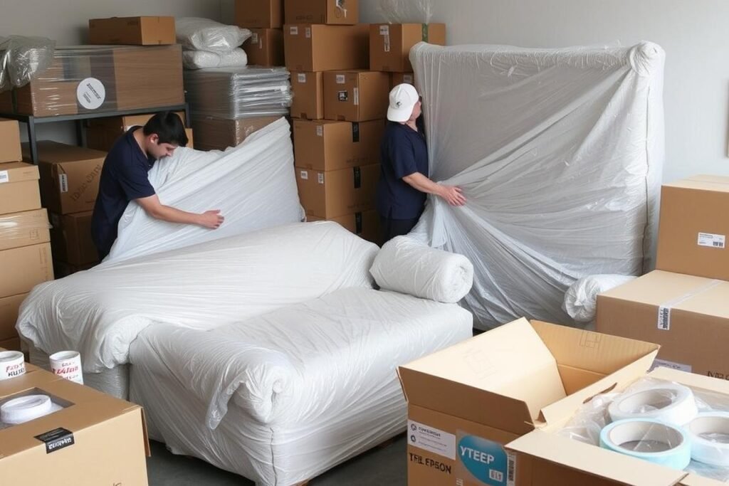 تغليف احترافي للأثاث قبل نقله من الرياض إلى الطريف