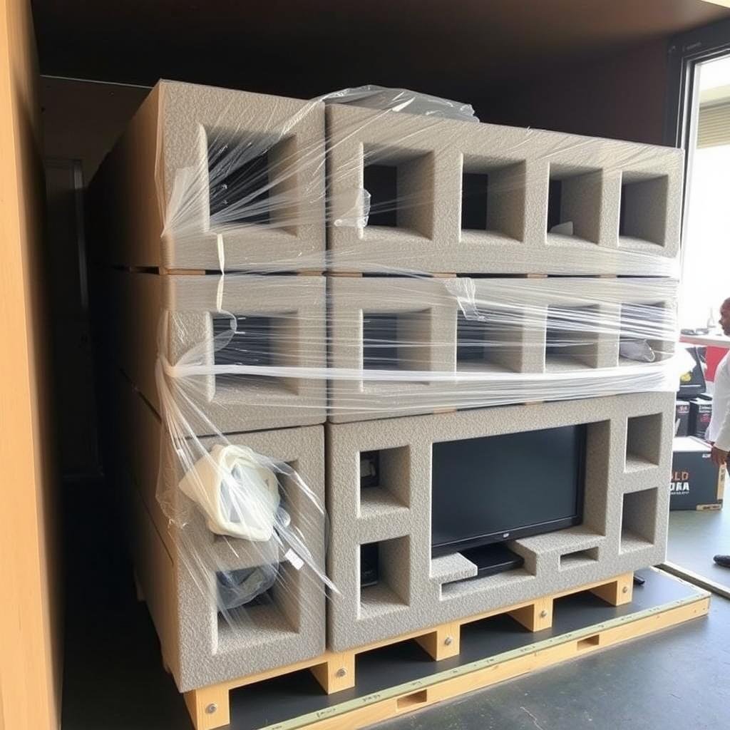 تغليف الأجهزة الإلكترونية بعناية فائقة قبل النقل تغليف الأجهزة الإلكترونية بعناية فائقة قبل النقل