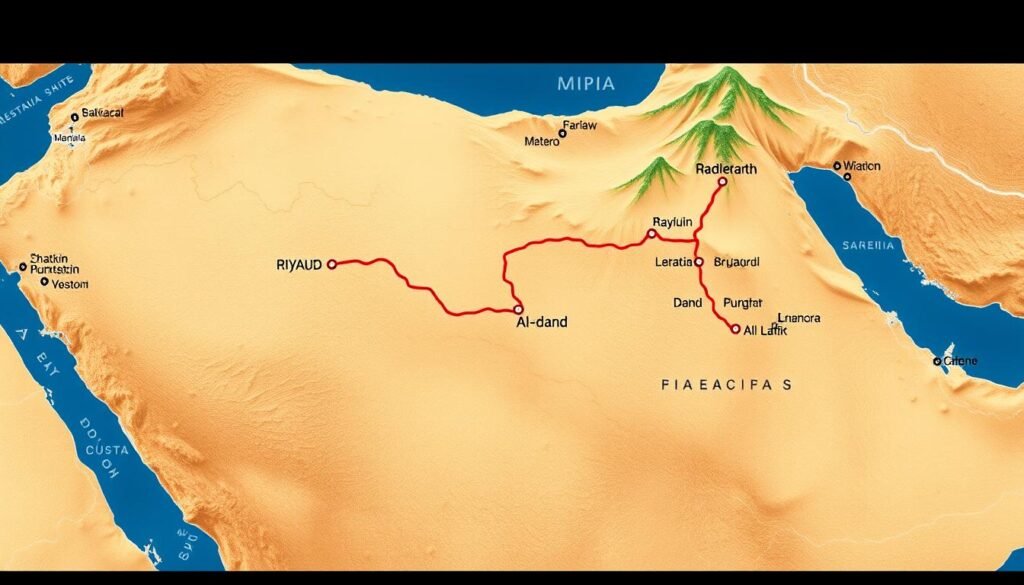 خريطة توضح مسار نقل عفش من الرياض إلى العلا
