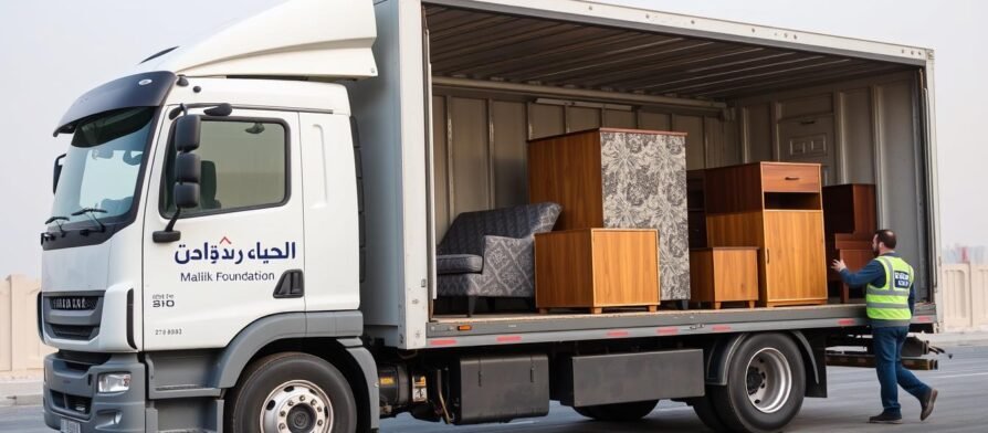 شاحنة نقل عفش من الرياض إلى الدمام تابعة لمؤسسة مالك
