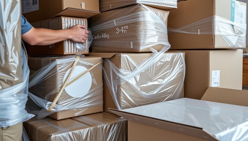 عملية تغليف احترافية للأثاث قبل نقله من الرياض إلى الدمام عملية تغليف احترافية للأثاث قبل نقله من الرياض إلى الدمام