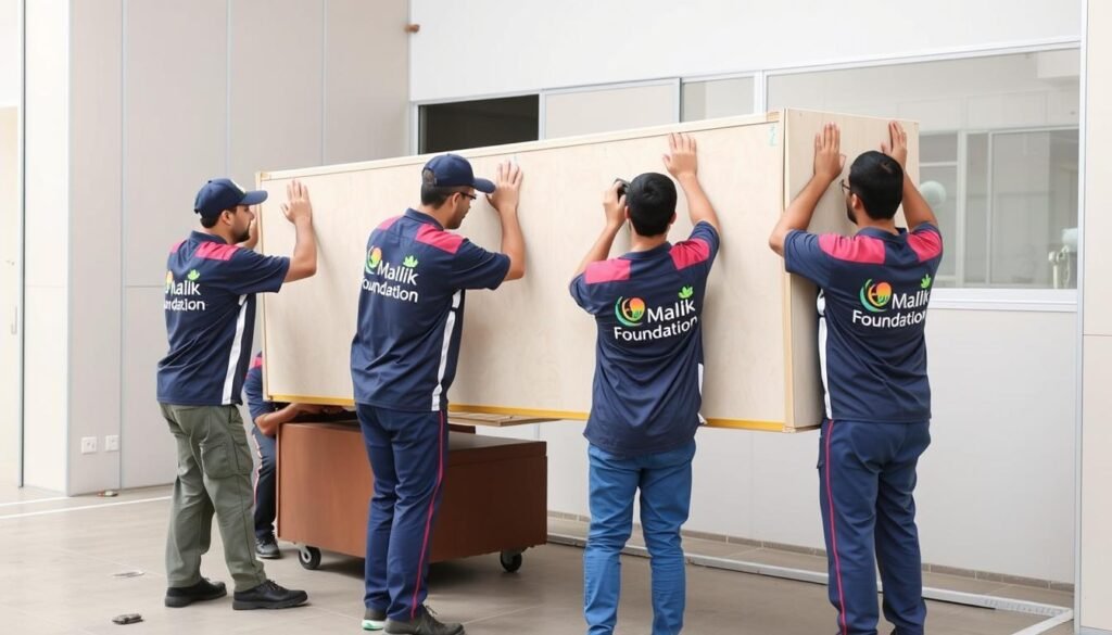 فريق عمل مؤسسة مالك المحترف أثناء نقل العفش من الرياض إلى الأفلاج