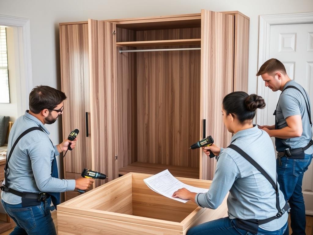 فريق مؤسسة مالك يقوم بتركيب الأثاث بعد نقله إلى الدوادمي