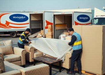 فريق نقل عفش من الرياض إلى البكيرية يقوم بتغليف الأثاث بعناية