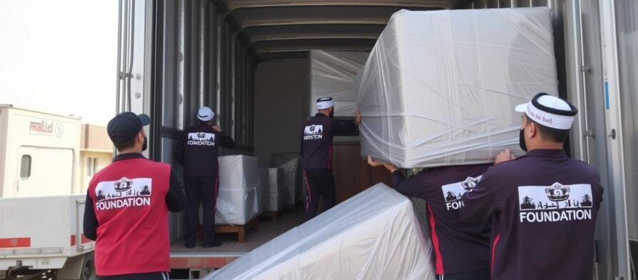 فريق نقل عفش من الرياض إلى تبوك يقوم بتحميل الأثاث بطريقة احترافية