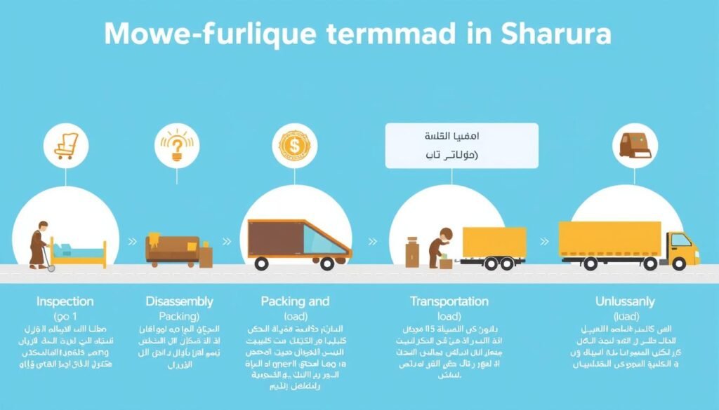 مراحل نقل العفش من الرياض إلى شرورة بالتفصيل