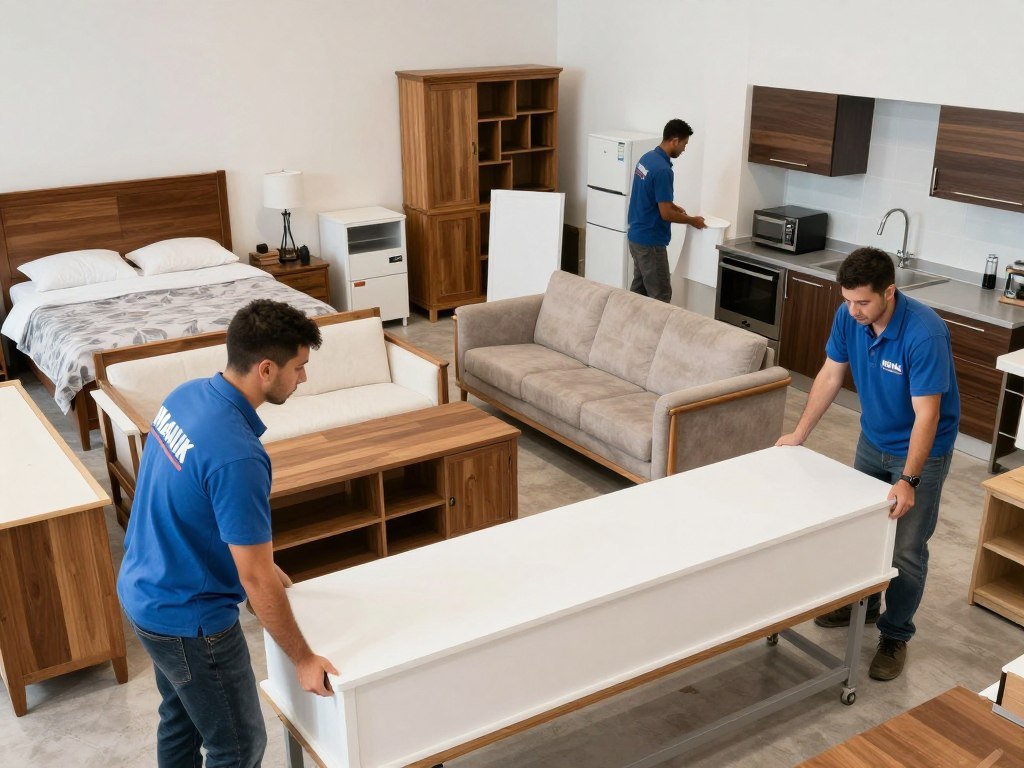 أنواع مختلفة من الأثاث التي تنقلها مؤسسة مالك من جدة إلى مكة