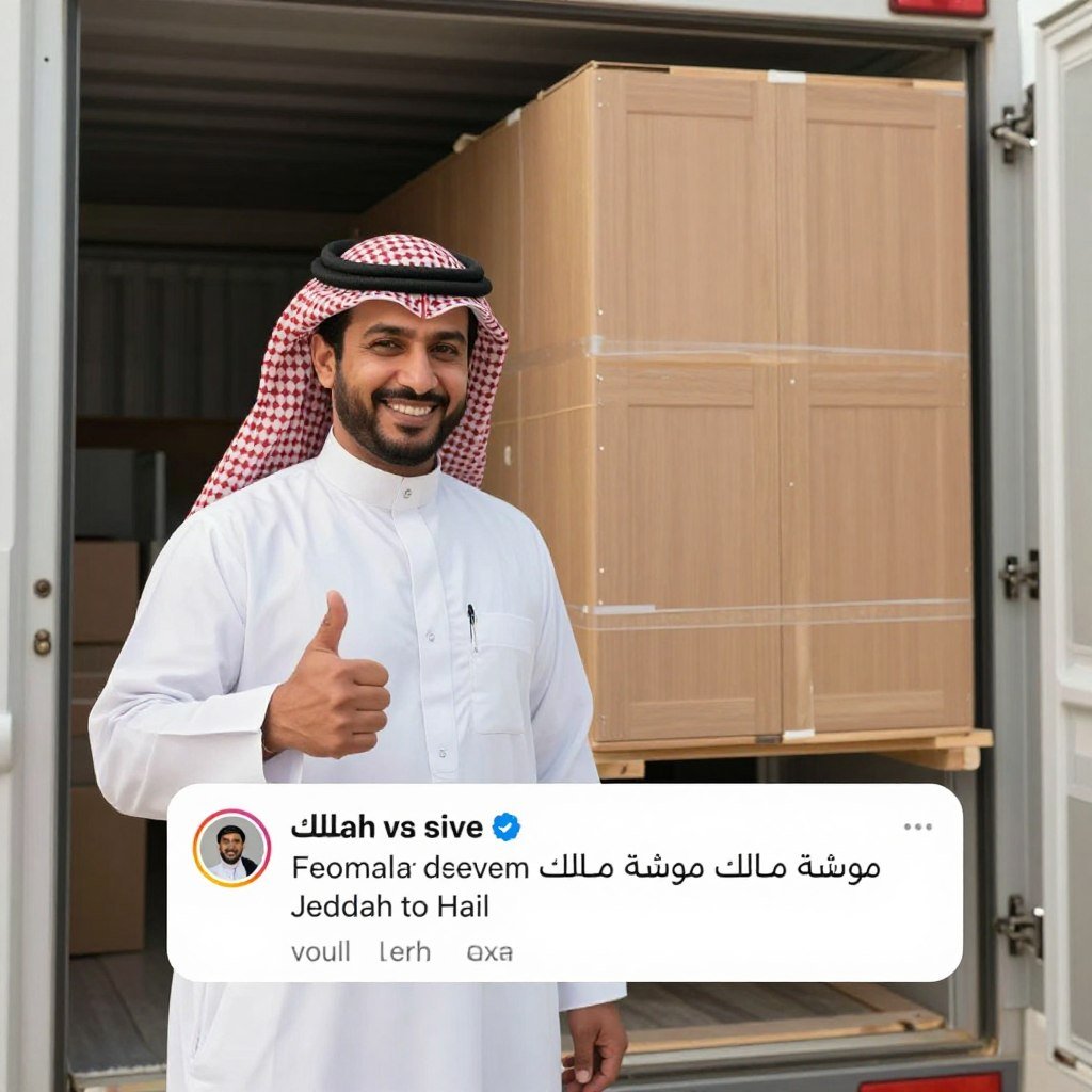 تقييم عميل لخدمة نقل العفش من جدة إلى حائل