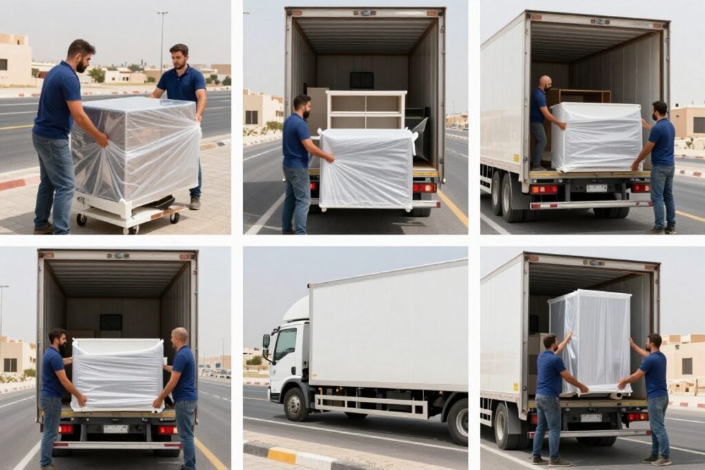 خدمات شركة نقل عفش من جدة إلى سكاكا تشمل التغليف والتحميل والنقل