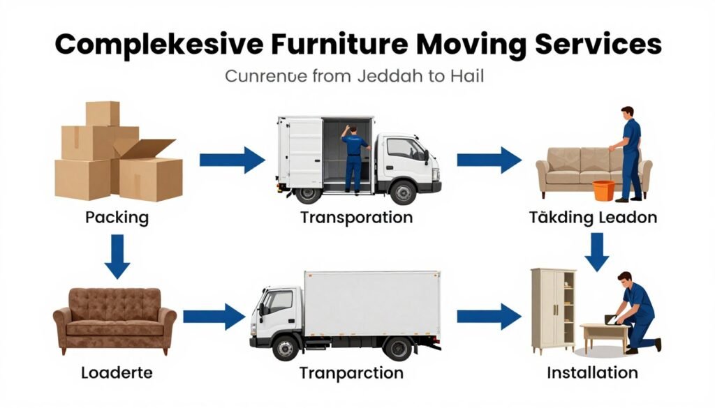 خدمات نقل عفش من جدة إلى حائل الشاملة