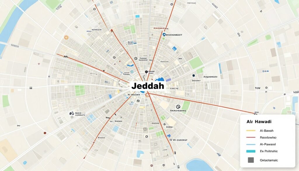 خريطة أحياء جدة التي تخدمها شركة نقل عفش من جدة إلى ثادق