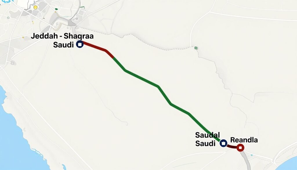 خريطة توضح المسار من جدة إلى شقراء - شركة نقل عفش من جدة إلى شقراء خريطة توضح المسار من جدة إلى شقراء - شركة نقل عفش من جدة إلى شقراء
