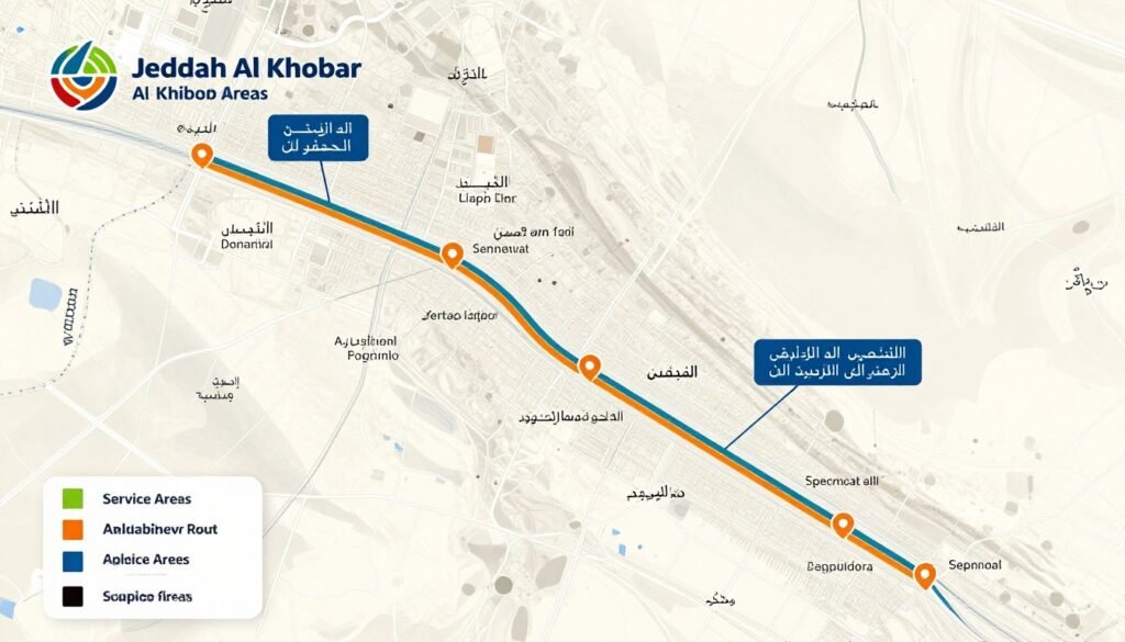 خريطة مناطق خدمة نقل العفش من جدة إلى الخبر