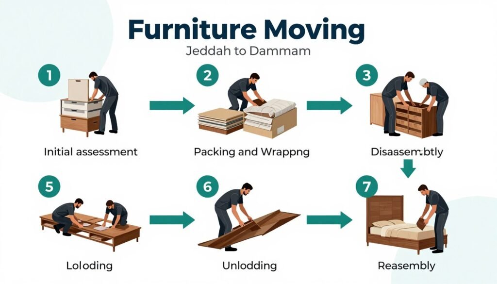 خطوات نقل العفش من جدة إلى الدمام مع شركة مالك خطوات نقل العفش من جدة إلى الدمام مع شركة مالك