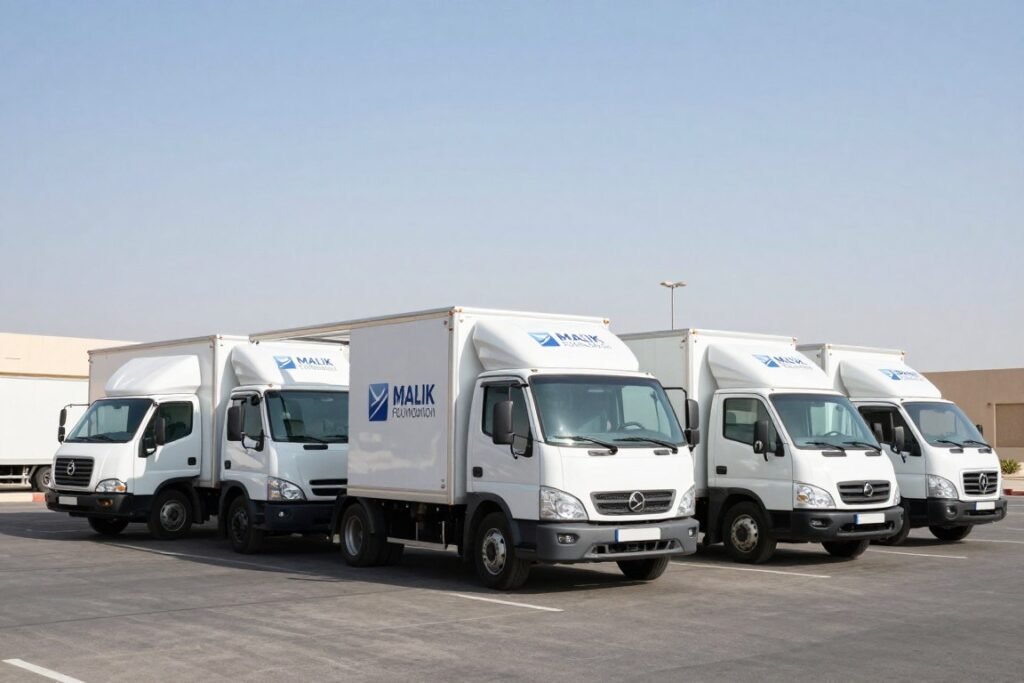 شاحنات نقل عفش مؤسسة مالك المتخصصة في النقل من جدة إلى نجران