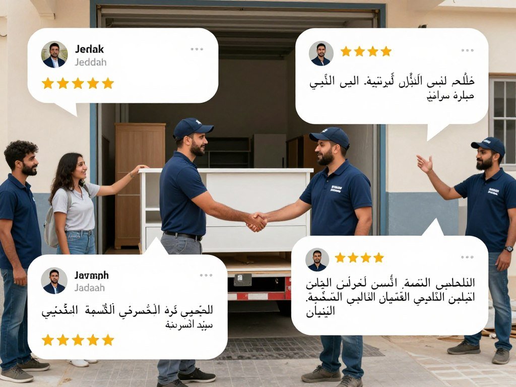 عملاء راضون عن خدمة نقل العفش من جدة إلى جازان مع مؤسسة مالك