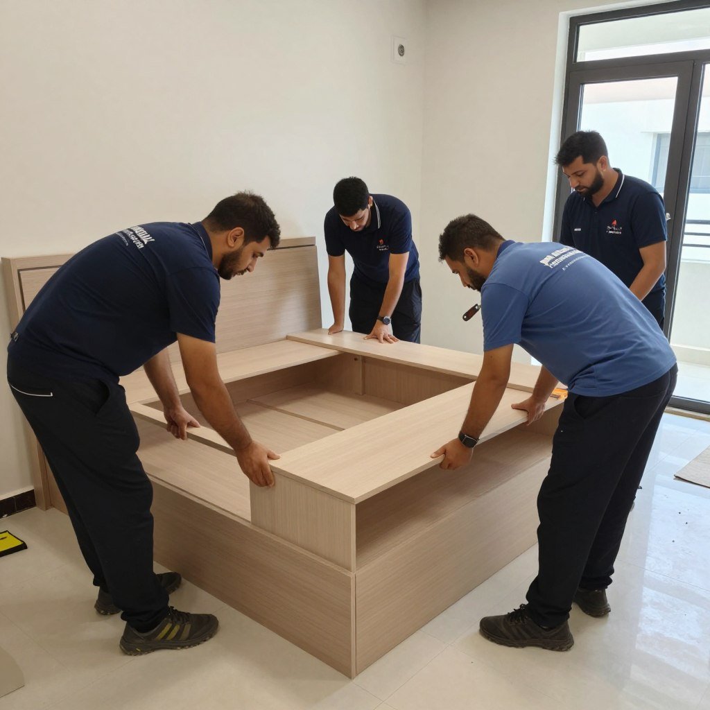 عملية تركيب الأثاث في المنزل الجديد بمكة المكرمة