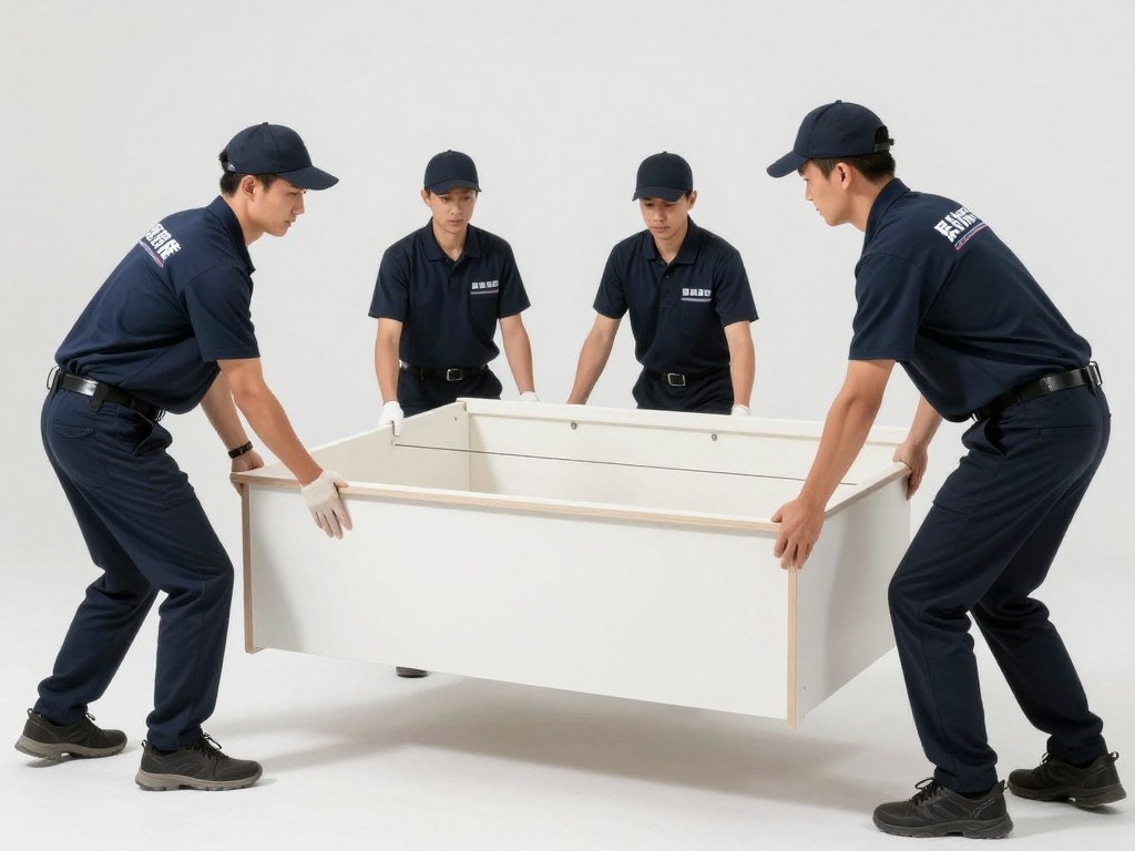 فريق عمل شركة نقل عفش من جدة إلى المدينة أثناء العمل