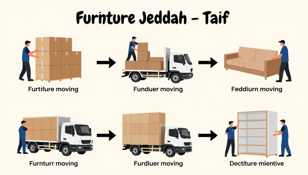 مراحل نقل العفش من جدة إلى الطائف مع مؤسسة مالك