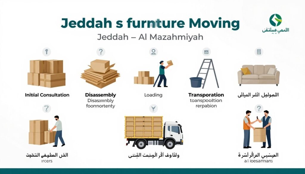 مراحل نقل العفش من جدة إلى المزاحمية