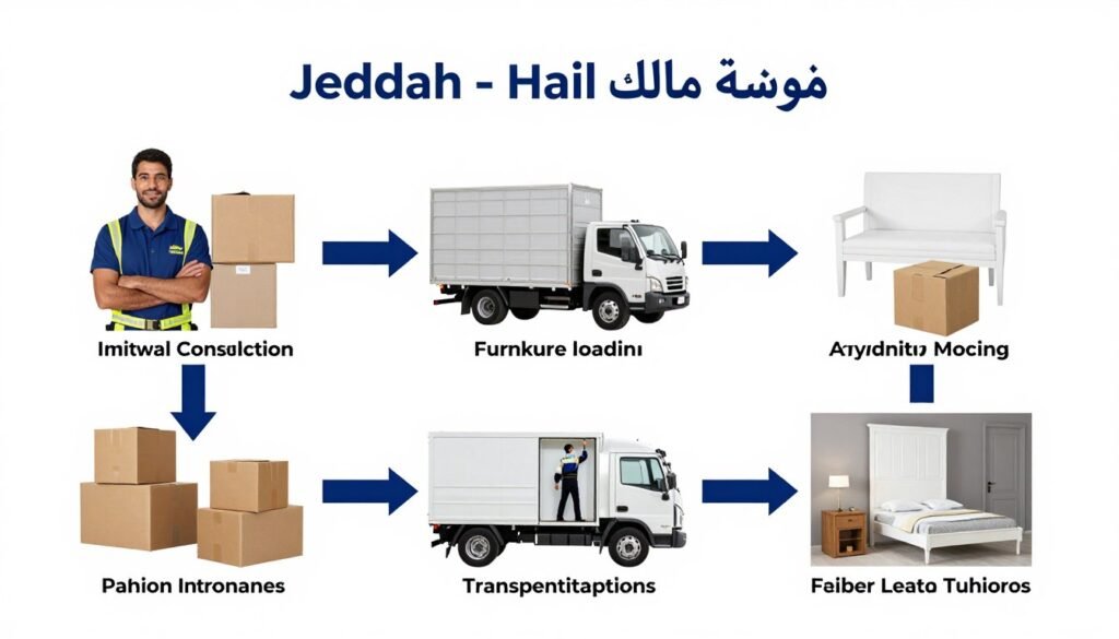 مراحل نقل العفش من جدة إلى حائل