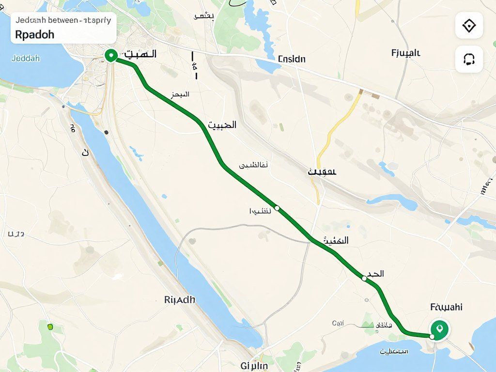 خريطة توضح مسار جدة - الرياض خريطة توضح مسار جدة - الرياض