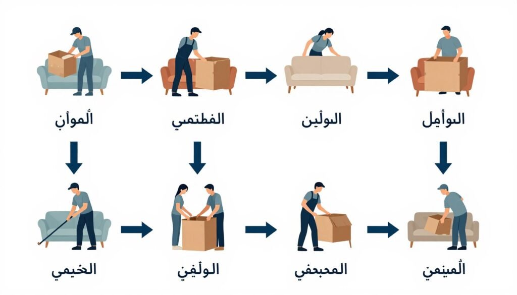 خطوات نقل العفش المنظمة