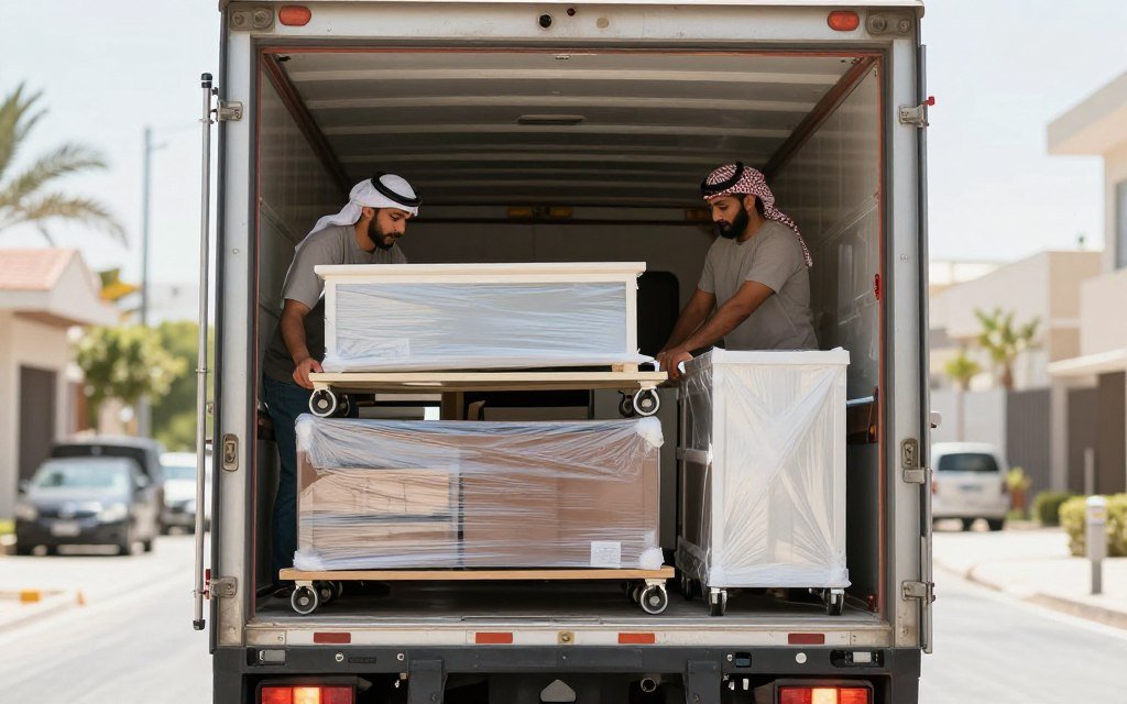 سيارة نقل عفش محملة بشكل احترافي سيارة نقل عفش محملة بشكل احترافي