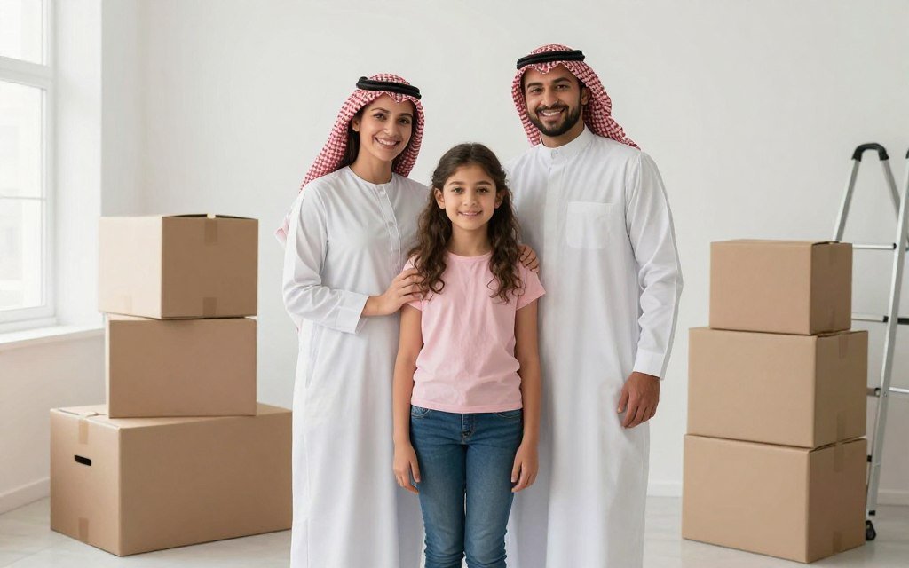 عملاء سعداء بعد اكتمال عملية نقل العفش بنجاح