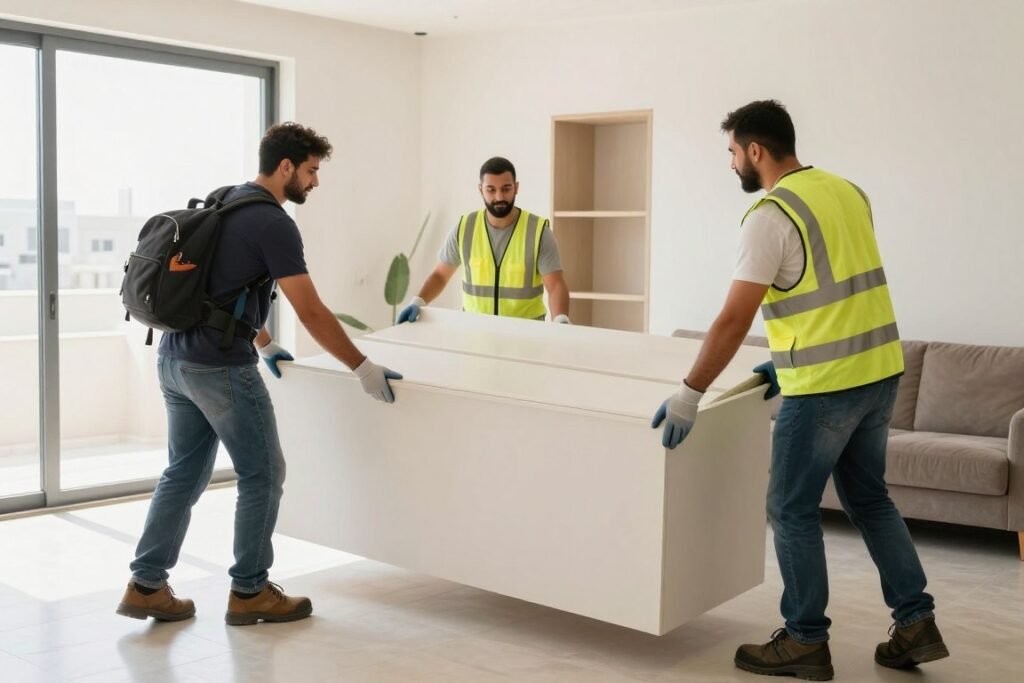 فريق عمل احترافي يطبق معايير السلامة في نقل العفش جدة