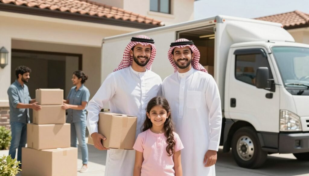نقل عفش ناجح مع عائلة سعيدة