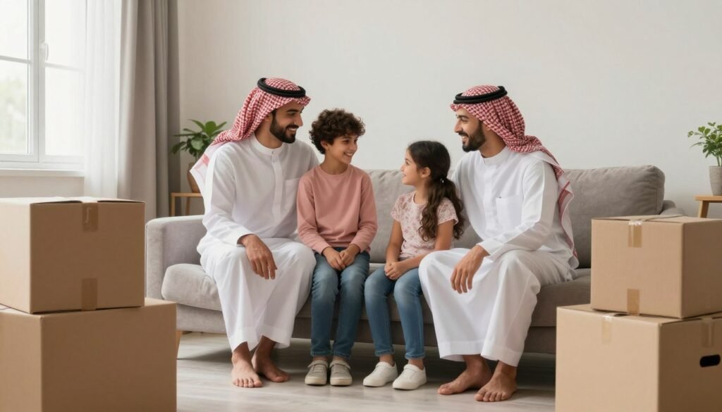 نقل عفش ناجح وعائلة سعيدة في منزلهم الجديد نقل عفش ناجح وعائلة سعيدة في منزلهم الجديد