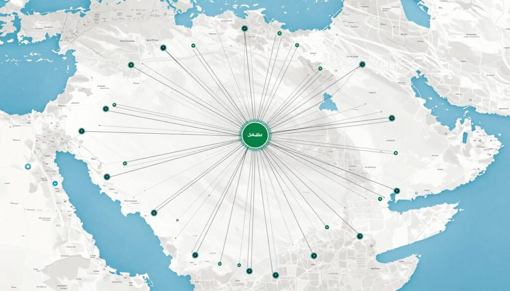 شركات نقل العفش - خريطة التغطية الجغرافية لخدمات مؤسسة مالك
