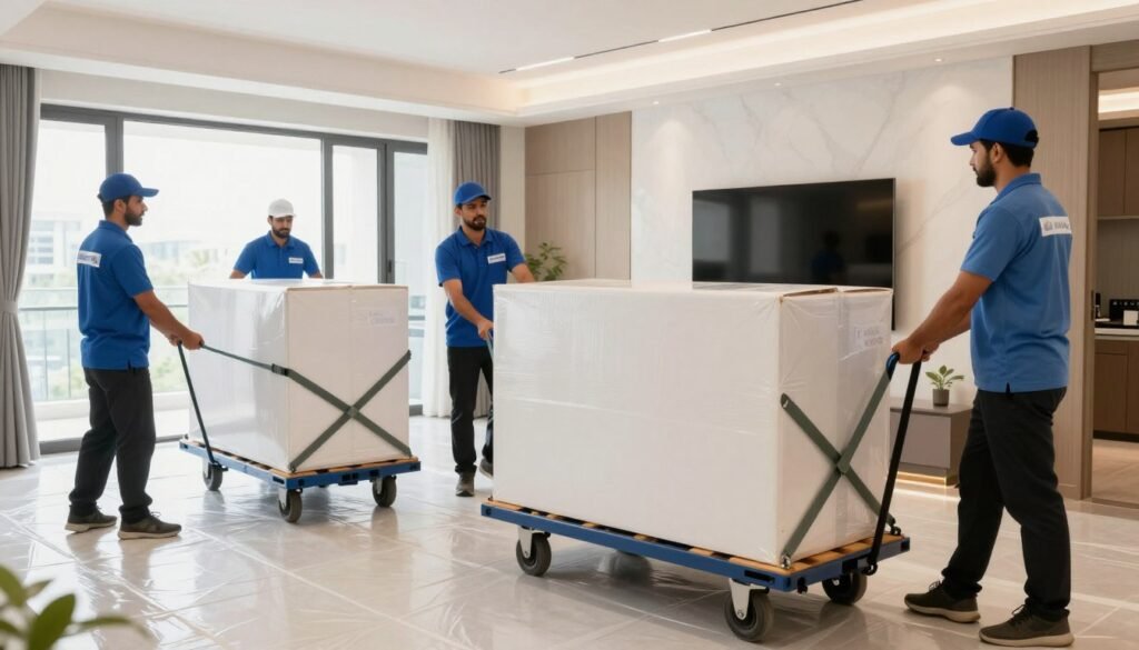 شركة نقل عفش محترفة تستخدم معدات حديثة لحماية الأثاث