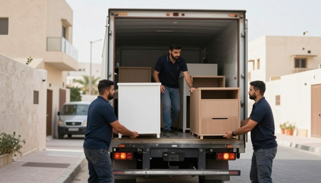 عملية تحميل العفش في السيارة عملية تحميل العفش في السيارة