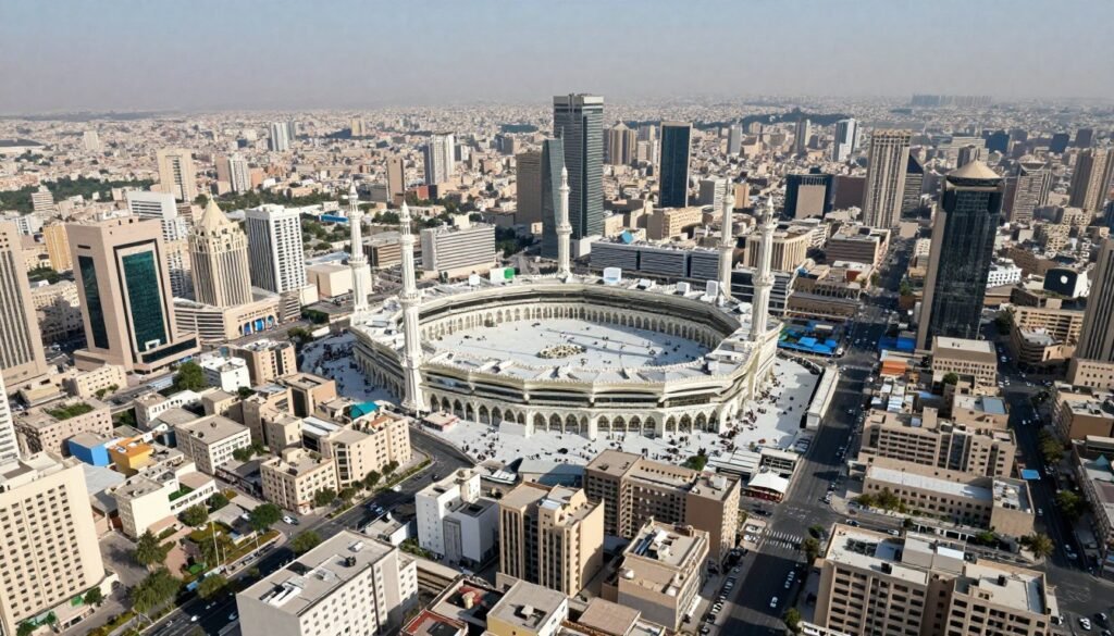 نقل عفش مكة - منظر جوي لمدينة مكة المكرمة